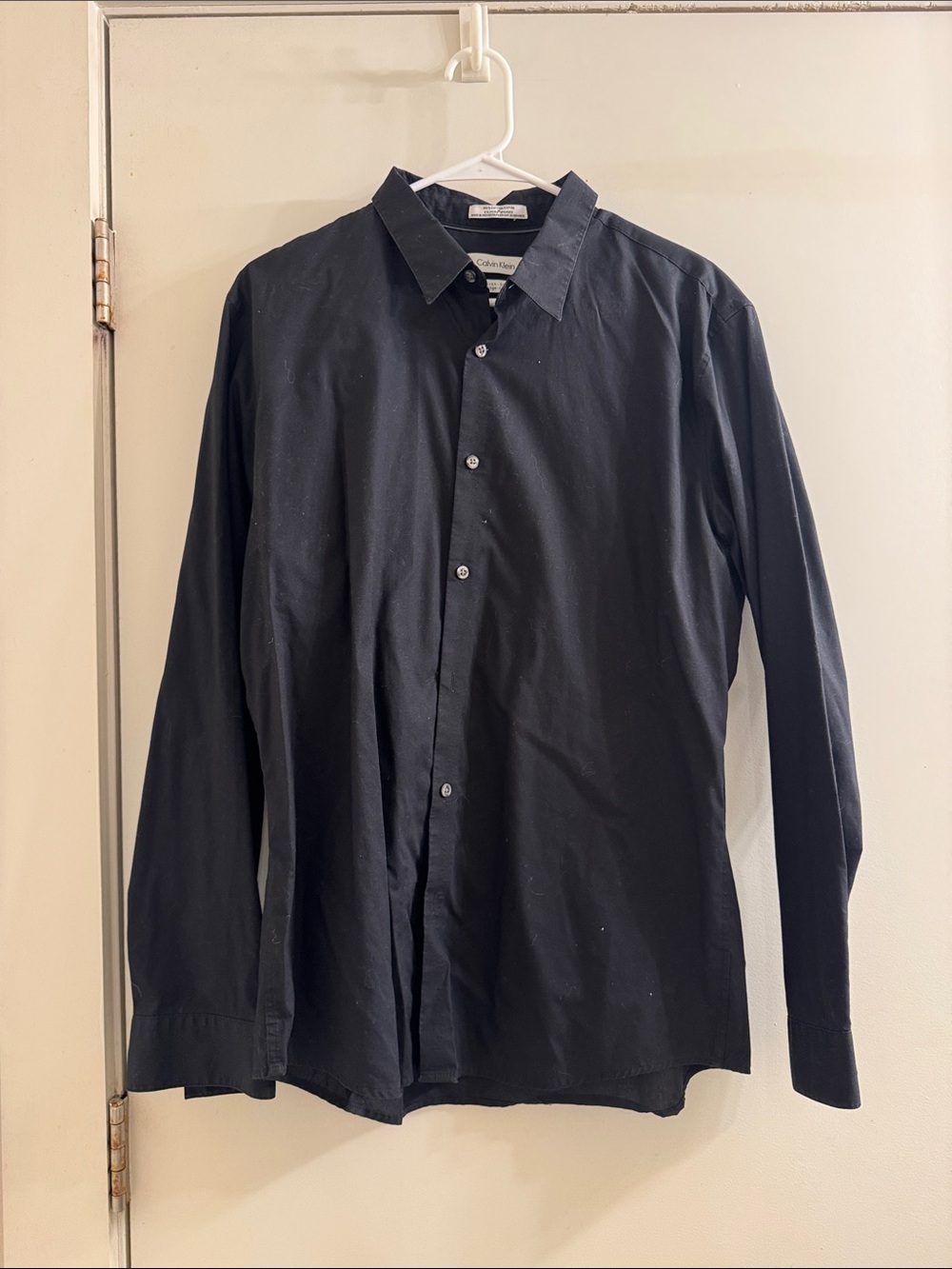 Calvin Klein Men's Black Long-Sleeve Dress Shirt